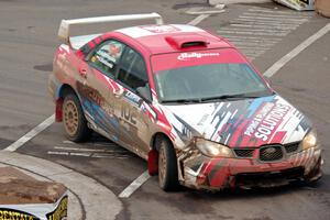 Arek Bialobrzeski / Aris Mantopoulos Subaru Impreza on SS15 (Lakeshore Drive).