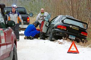 Jacob Kohler / Zach Houliston Subaru Impreza has an off on SS1.