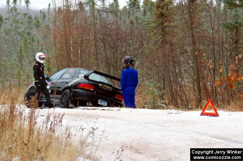 Jacob Kohler / Zach Houliston Subaru Impreza has an off on SS1.