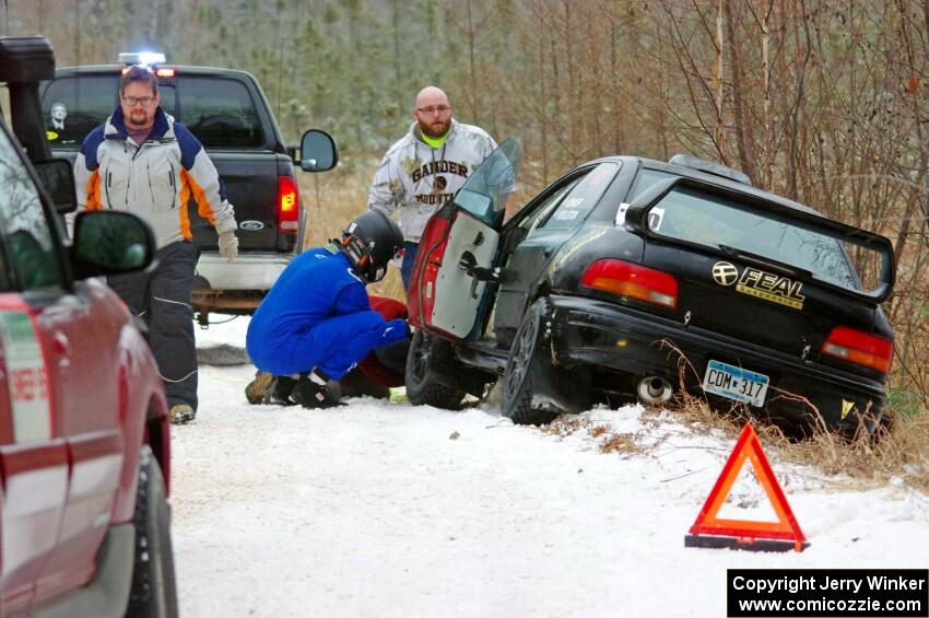 Jacob Kohler / Zach Houliston Subaru Impreza has an off on SS1.