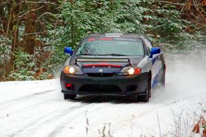 Paul Johansen / Susi Little Hyundai Tiburon on SS2.