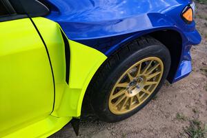 Scott Speed's Subaru WRX STi for ARX (Americas Rallycross) on display.