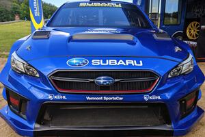 Scott Speed's Subaru WRX STi for ARX (Americas Rallycross) on display.