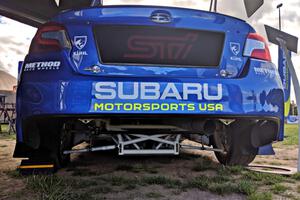 Scott Speed's Subaru WRX STi for ARX (Americas Rallycross) on display.