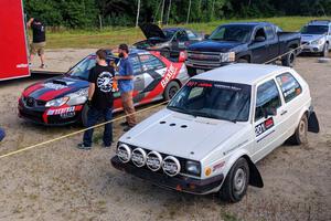 Jovan Kelsey / Mike Lovejoy Subaru WRX and Adam VanDamme / Bryce Proseus VW Golf before the event.