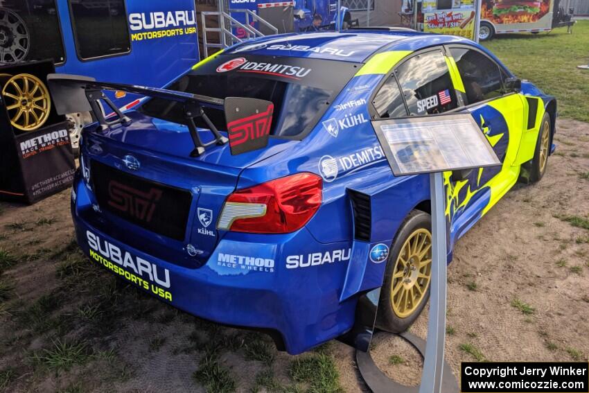 Scott Speed's Subaru WRX STi for ARX (Americas Rallycross) on display.