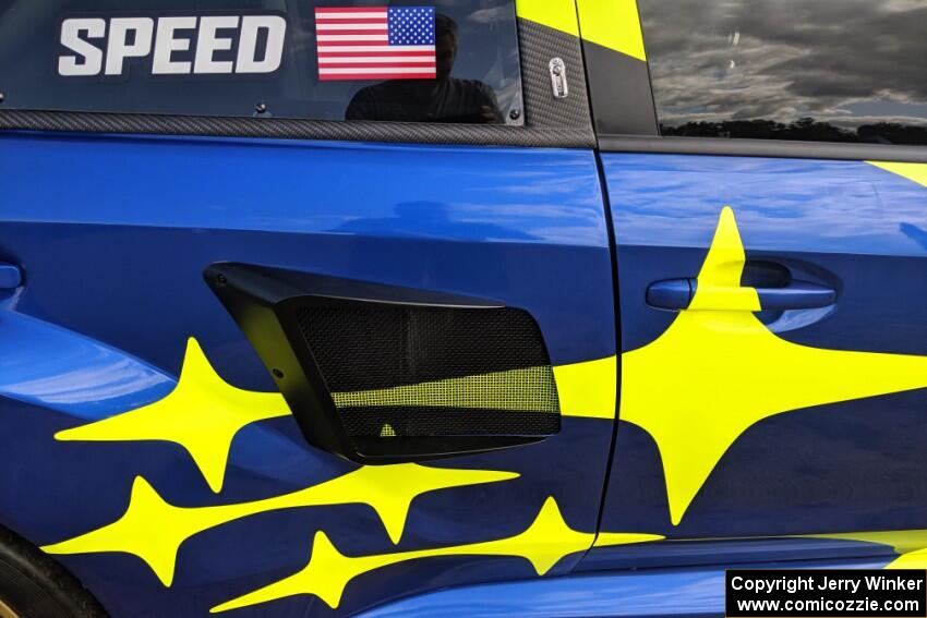 Scott Speed's Subaru WRX STi for ARX (Americas Rallycross) on display.