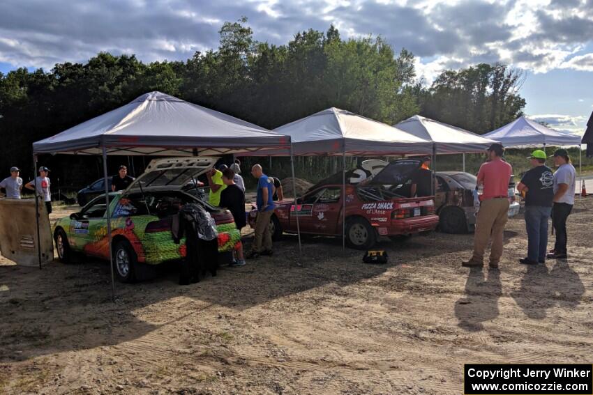 Eric Carlson / Jake Carlson Mitsubishi Eclipse and Al Dantes, Jr. / R.J. Kassel Mazda RX-7 LS before the event.