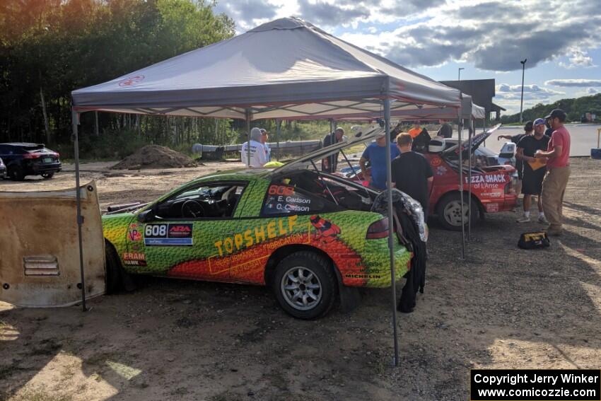 Eric Carlson / Jake Carlson Mitsubishi Eclipse and Al Dantes, Jr. / R.J. Kassel Mazda RX-7 LS before the event.