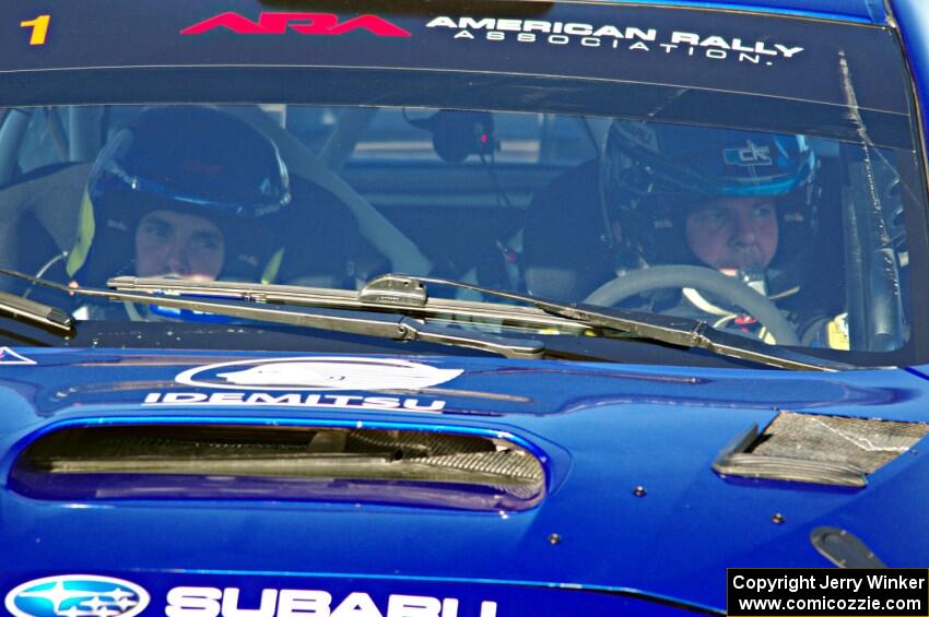 David Higgins / Craig Drew Subaru WRX STi  just prior to the start of SS1.