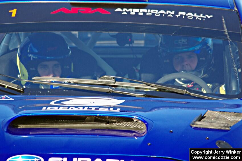 David Higgins / Craig Drew Subaru WRX STi  just prior to the start of SS1.