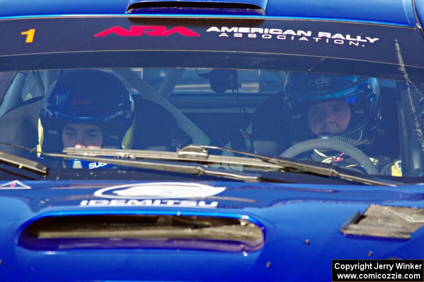 David Higgins / Craig Drew Subaru WRX STi  just prior to the start of SS1.