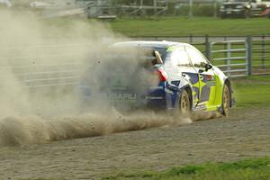 Travis Pastrana / Robbie Durant Subaru WRX STi on SS1.