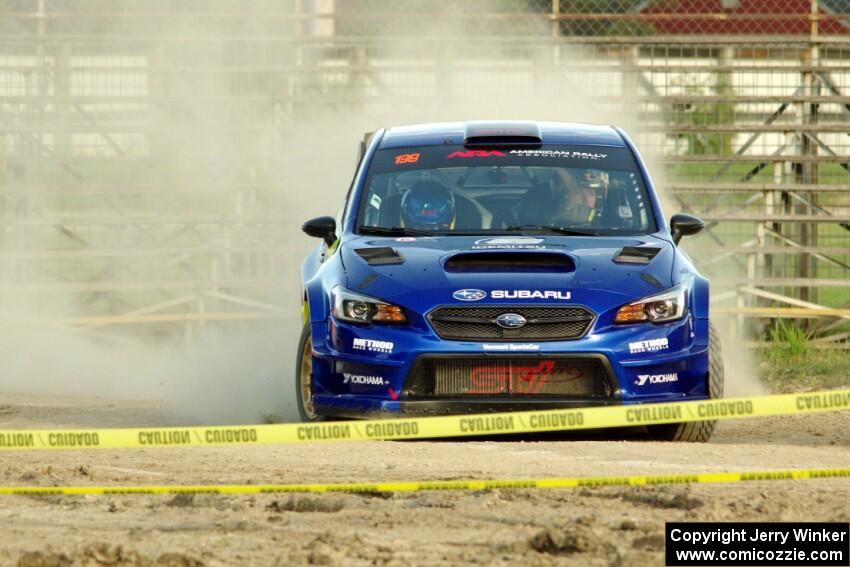 Travis Pastrana / Robbie Durant Subaru WRX STi on SS1.