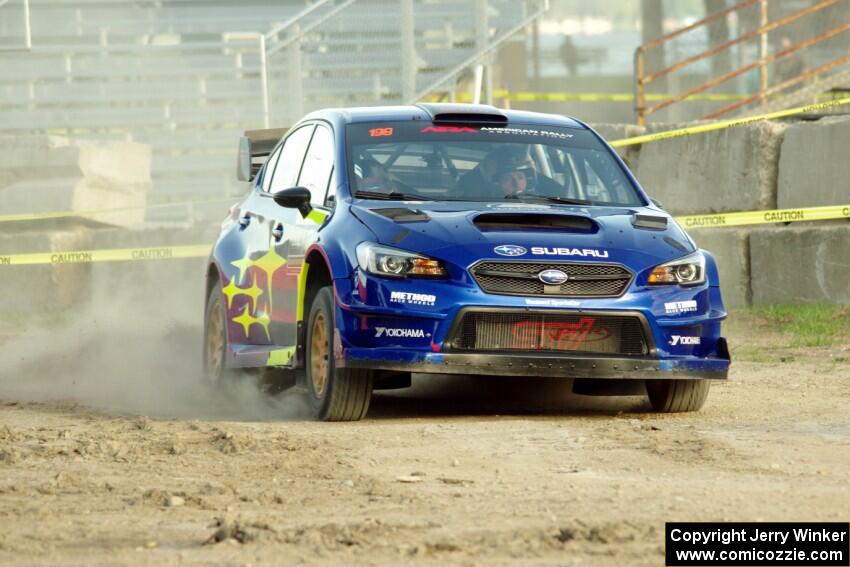 Travis Pastrana / Robbie Durant Subaru WRX STi on SS1.