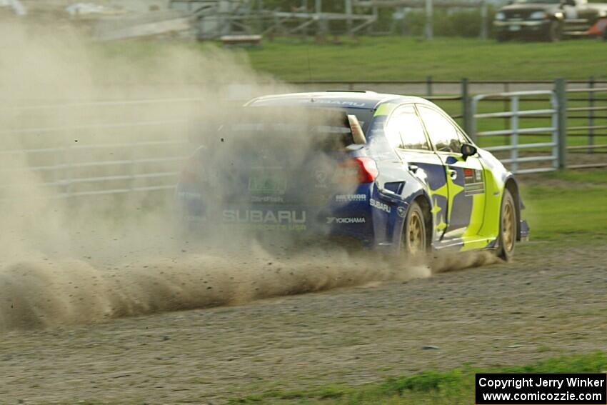 Travis Pastrana / Robbie Durant Subaru WRX STi on SS1.