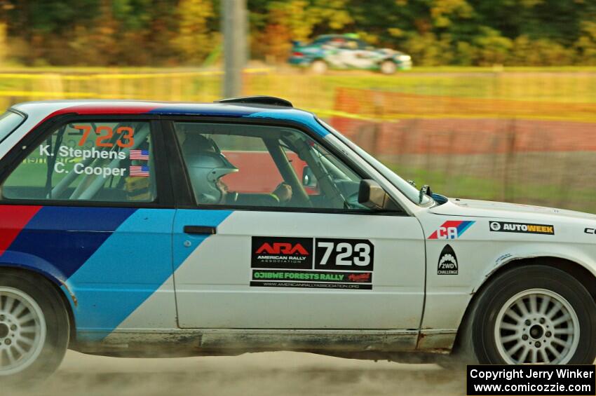 Calvin Cooper / Kelsey Stephens BMW 318is on SS1.