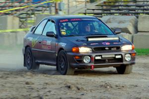 Jordan Locher / Tom Addison Subaru Impreza 2.5RS on SS1.