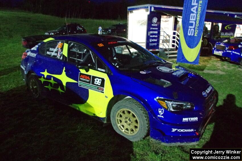 Travis Pastrana / Robbie Durant Subaru WRX STi at Thursday night's parc expose.