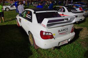 Krystian Ostrowski / Michael Szewczyk Subaru WRX STi at Thursday night's parc expose.