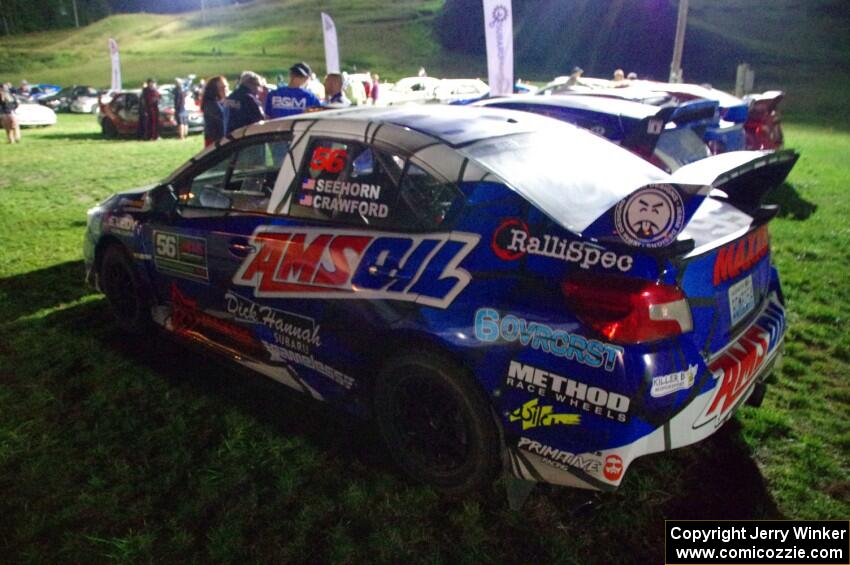 Jeff Seehorn / Cody Crawford Subaru WRX STi at Thursday night's parc expose.