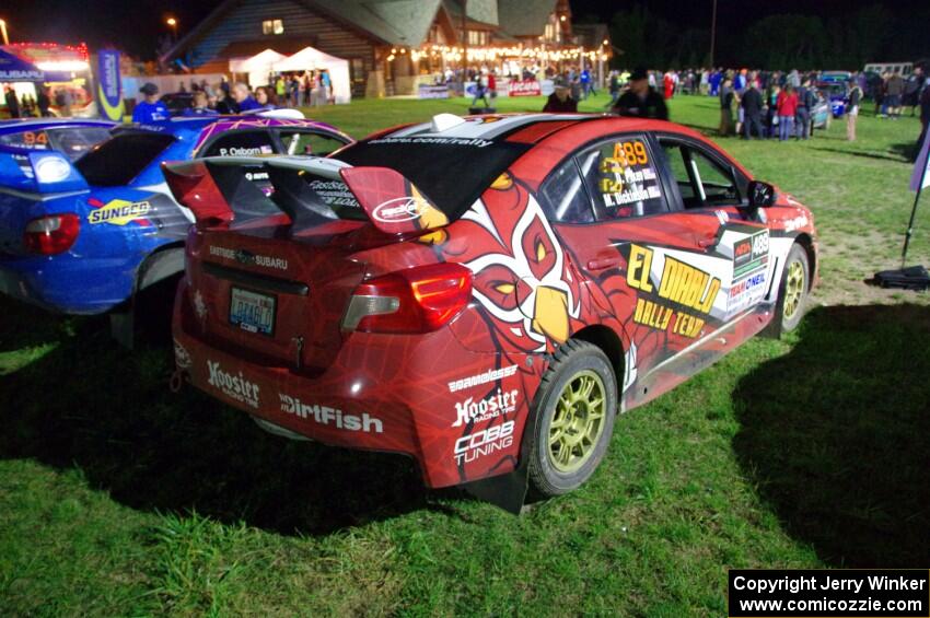 Matt Dickinson / Daniel Piker Subaru WRX STi at Thursday night's parc expose.