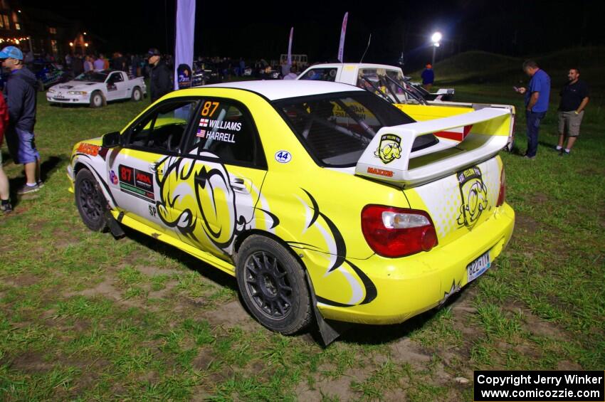 Mark Williams / Steve Harrell Subaru WRX STi at Thursday night's parc expose.