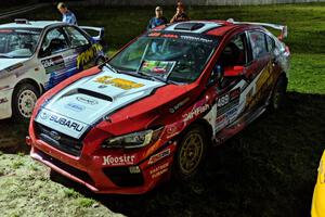 Matt Dickinson / Daniel Piker Subaru WRX STi at Thursday night's parc expose.