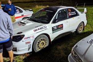 Krystian Ostrowski / Michael Szewczyk Subaru WRX STi at Thursday night's parc expose.