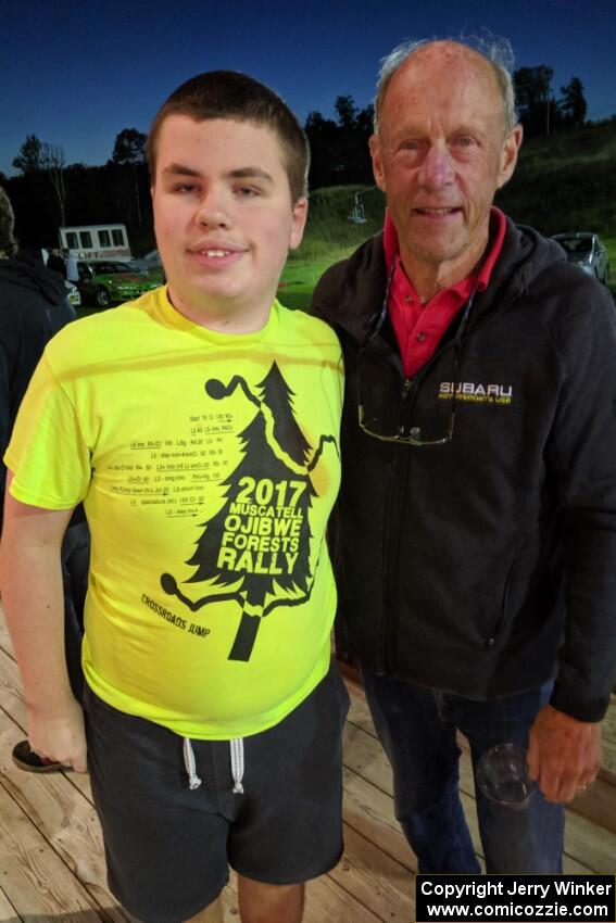 A young fan poses with John Buffum at Thursday night's parc expose.