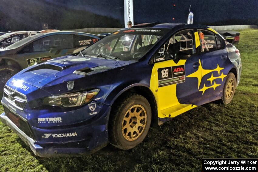 Travis Pastrana / Robbie Durant Subaru WRX STi at Thursday night's parc expose.