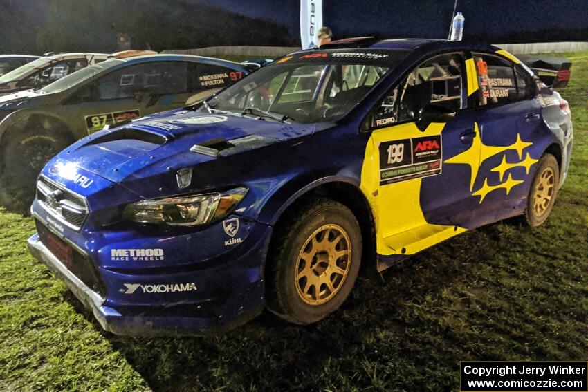 Travis Pastrana / Robbie Durant Subaru WRX STi at Thursday night's parc expose.