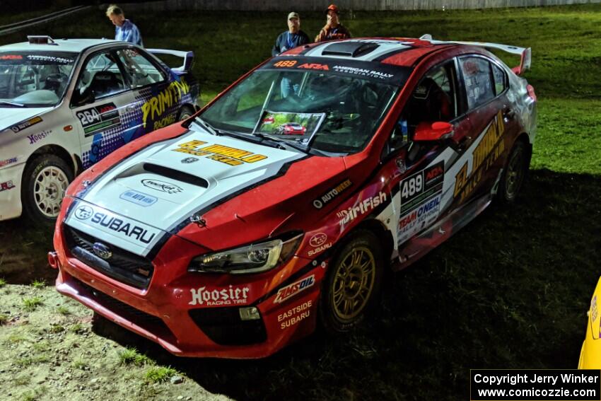 Matt Dickinson / Daniel Piker Subaru WRX STi at Thursday night's parc expose.