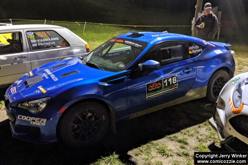 Erik Potts / Claudia Barbera-Pullen Subaru BRZ at Thursday night's parc expose.