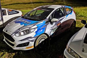 Ryan Booth / Rhianon Gelsomino Ford Fiesta R2T at Thursday night's parc expose.