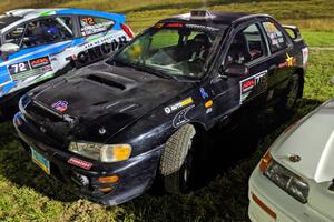 Mark Rue / Kristian Rue Subaru Impreza 2.5RS at Thursday night's parc expose.