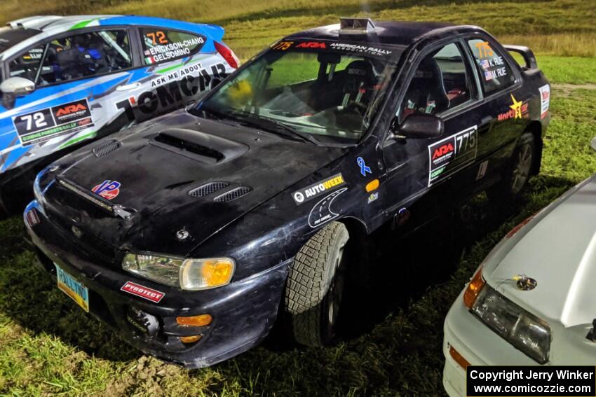 Mark Rue / Kristian Rue Subaru Impreza 2.5RS at Thursday night's parc expose.