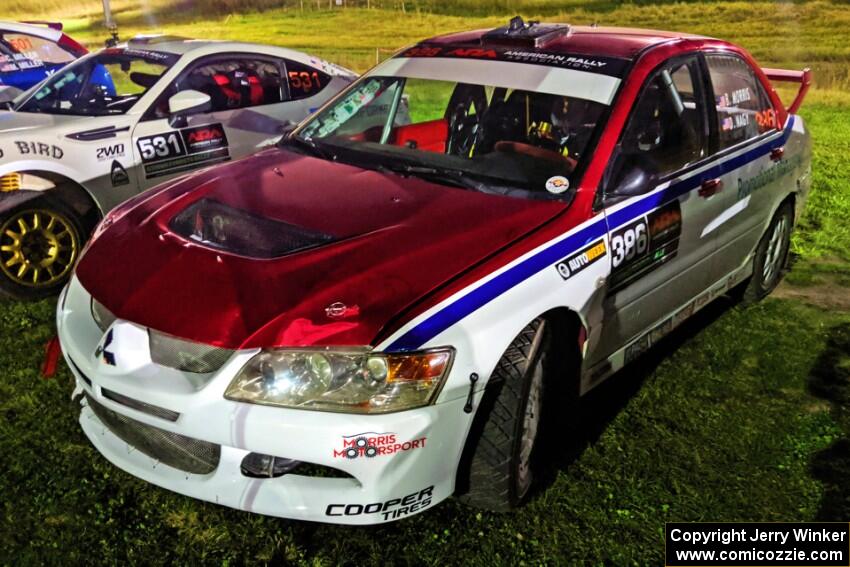 Brad Morris / Doug Nagy Mitsubishi Lancer at Thursday night's parc expose.