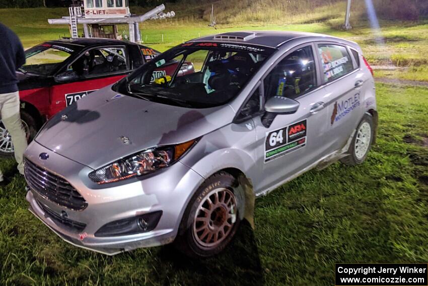 Paul Dickinson / Krista Skucas Ford Fiesta at Thursday night's parc expose.