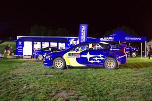 David Higgins / Craig Drew Subaru WRX STi  at Thursday night's parc expose.