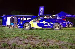 David Higgins / Craig Drew Subaru WRX STi  at Thursday night's parc expose.