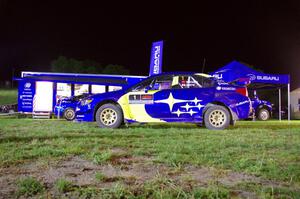 David Higgins / Craig Drew Subaru WRX STi  at Thursday night's parc expose.