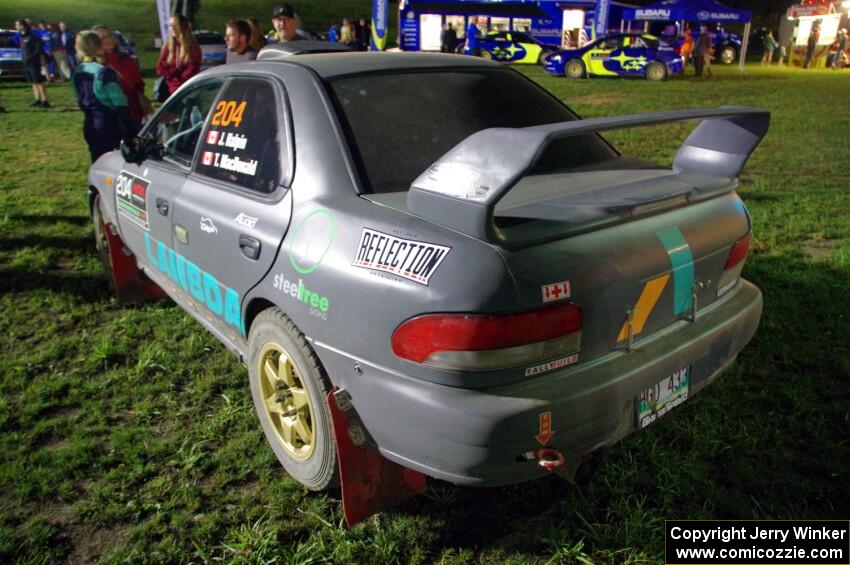 Jared Halpin / Tiffany MacDonald Subaru Impreza at Thursday night's parc expose.