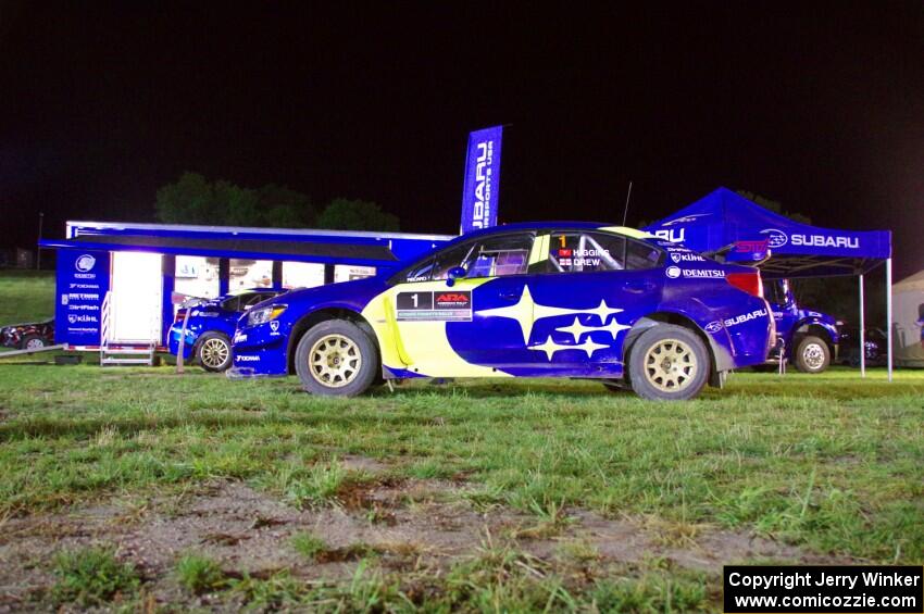 David Higgins / Craig Drew Subaru WRX STi  at Thursday night's parc expose.