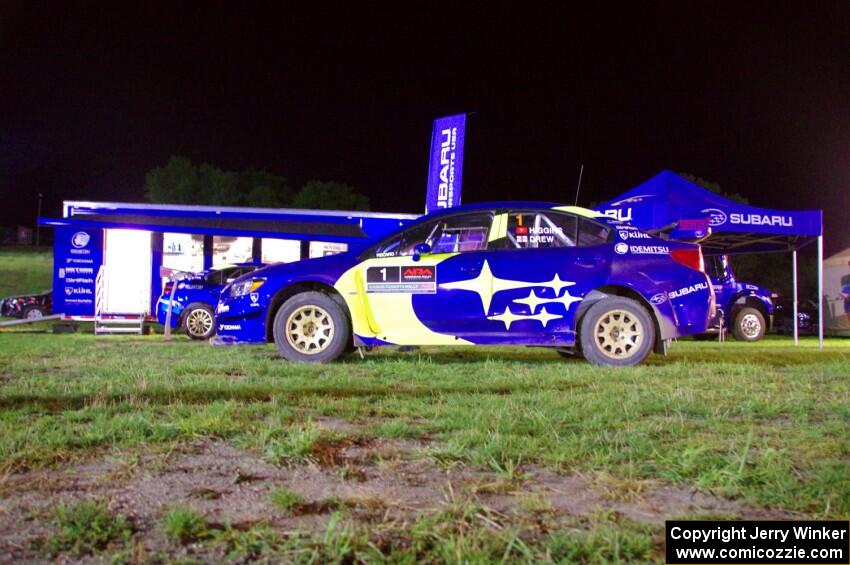 David Higgins / Craig Drew Subaru WRX STi  at Thursday night's parc expose.