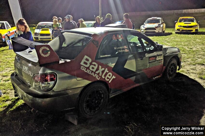 Jovan Kelsey / Mike Lovejoy Subaru WRX at Thursday night's parc expose.