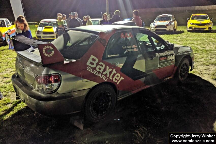 Jovan Kelsey / Mike Lovejoy Subaru WRX at Thursday night's parc expose.