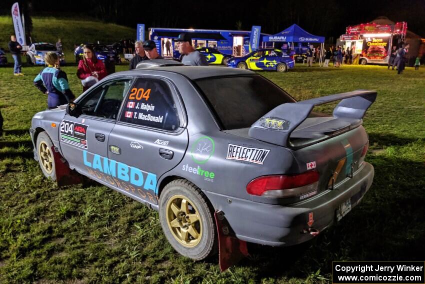 Jared Halpin / Tiffany MacDonald Subaru Impreza at Thursday night's parc expose.