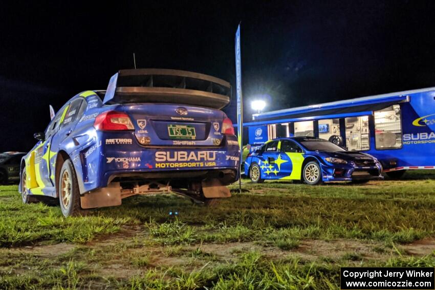 David Higgins / Craig Drew Subaru WRX STi (for ARA) and Scott Speed's Subaru WRX STi (for ARX - Americas Rallycross)