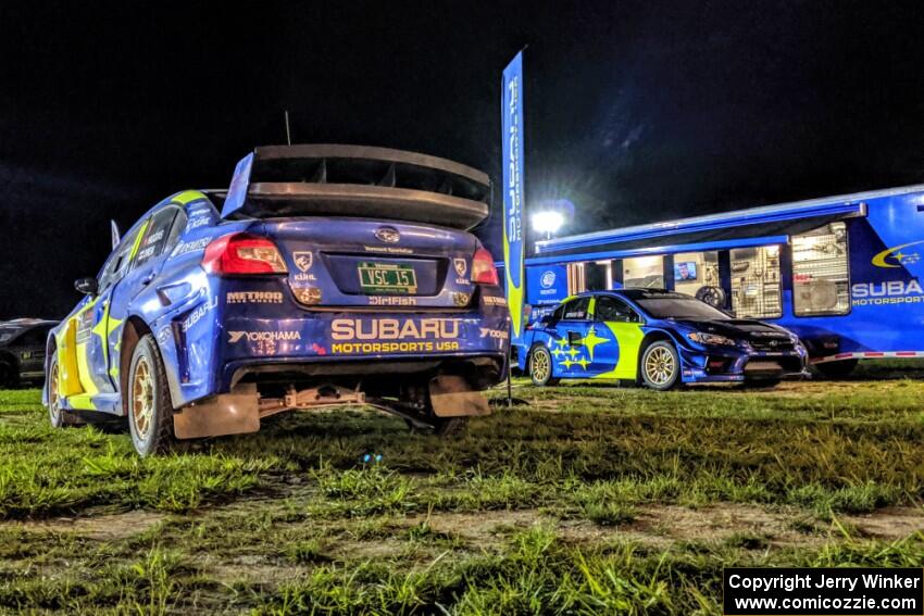 David Higgins / Craig Drew Subaru WRX STi  (for ARA) and Scott Speed's Subaru WRX STi (for ARX - Americas Rallycross)